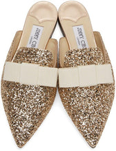 Jimmy Choo SSENSE Exclusive Gold Star Coarse Glitter Galaxy Flats