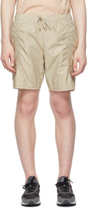John Elliott Beige Cotton Poplin Frame Shorts - Short de Cadre Coton Beige John Elliott Beige - 존 엘리엇 베이지 코튼 포플린 프레임 반바지