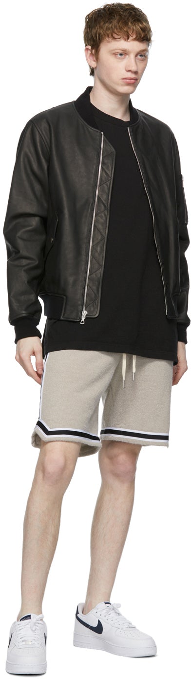 John Elliott Beige Fur Terry Game Shorts
