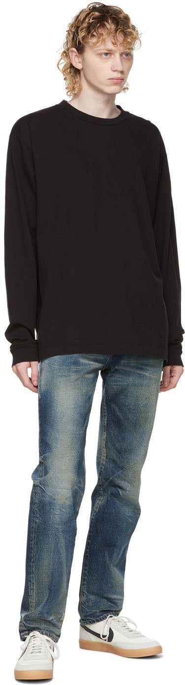 John Elliott Black Classic University Long Sleeve T-Shirt