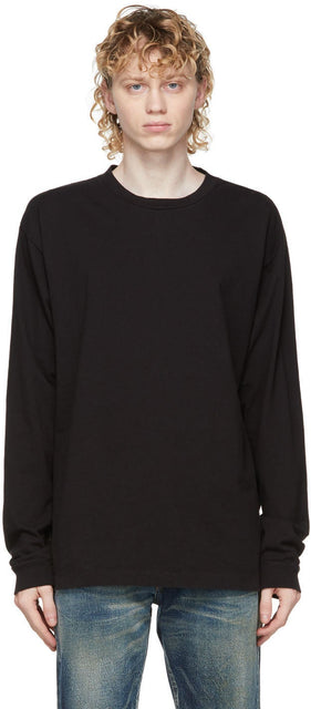 John Elliott Black Classic University Long Sleeve T-Shirt - T-shirt à manches longues de John Elliott Black Classic University - 존 엘리엇 블랙 클래식 대학 긴 소매 티셔츠