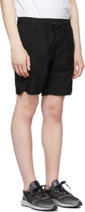 John Elliott Black Cotton Poplin Frame Shorts