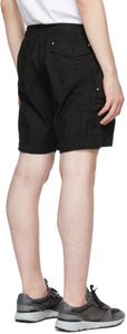 John Elliott Black Cotton Poplin Frame Shorts