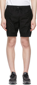 John Elliott Black Cotton Poplin Frame Shorts - Short de cadre en popeline de coton noir John Elliott - 존 엘리엇 블랙 코튼 포플린 프레임 반바지