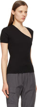 John Elliott Black Cotton Rib Asymmetrical T-Shirt
