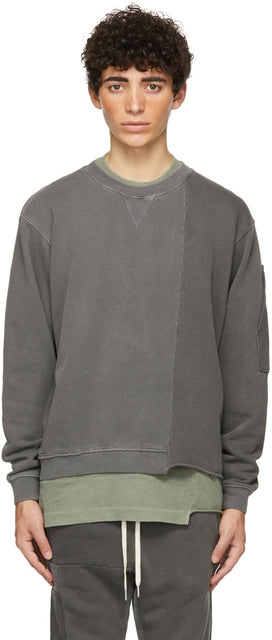 John Elliott Black Reconstructed Vintage Crew Sweatshirt - Sweat-shirt de l'équipage vintage de John Elliott noir reconstruit - John Elliott Black은 빈티지 크루 스웨터를 재구성했습니다