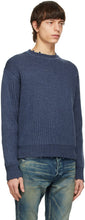 John Elliott Blue Merino Wool Structure Sweater