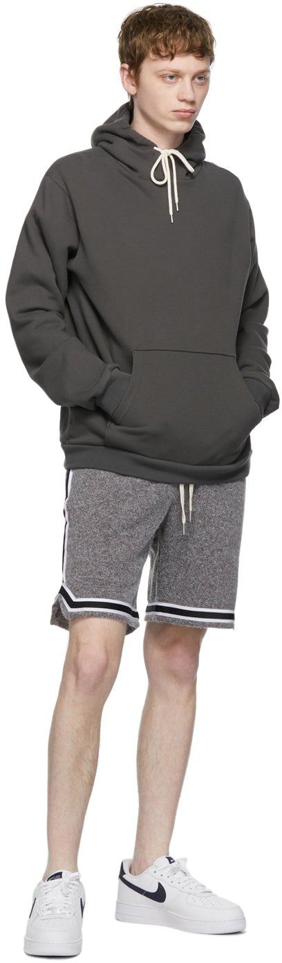 John Elliott Brown Fur Terry Game Shorts