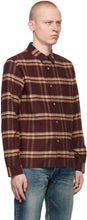 John Elliott Burgundy Check Sly Shirt