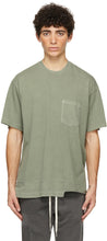 John Elliott Green Reconstructed Lucky Pocket T-Shirt - T-shirt de poche chanceux de John Elliott Green reconstruit - John Elliott Green Reconstruced Lucky Pocket T 셔츠