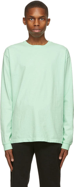 John Elliott Green University Long Sleeve T-Shirt - T-shirt à manches longues de John Elliott Green University - 존 엘리엇 그린 대학 긴 소매 티셔츠