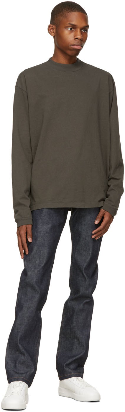 John Elliott Grey 900 Mock Neck Long Sleeve T-Shirt