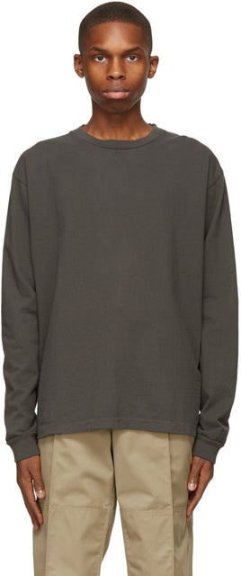 John Elliott Grey University Long Sleeve T-Shirt - T-shirt à manches longues John Elliott Grey University - 존 엘리엇 그레이 대학 긴 소매 티셔츠