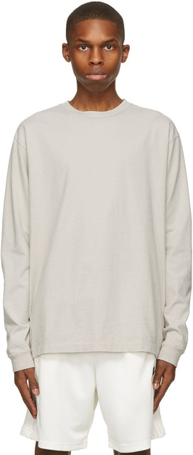 John Elliott Grey University Long Sleeve T-Shirt - T-shirt à manches longues John Elliott Grey University - 존 엘리엇 그레이 대학 긴 소매 티셔츠