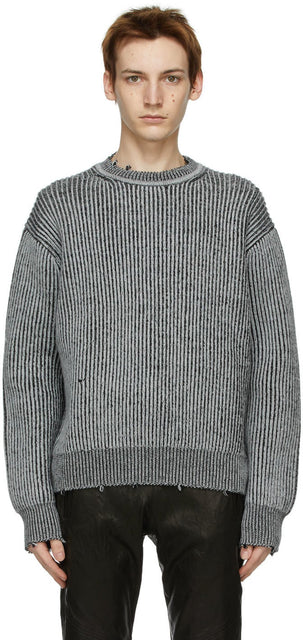 John Elliott Grey Wool Structure Sweater - John Elliott Grey Laine Structure Structure - 존 엘리엇 그레이 울 구조 스웨터