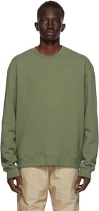 John Elliott Khaki Crew Beach Sweatshirt - Sweat-shirt de plage de John Elliott Khaki - John Elliott Khaki Crew Beach Sweatshirt.