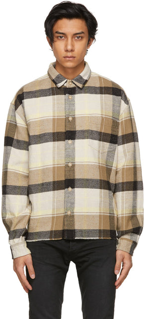 John Elliott Khaki Hemi Oversized Shirt - Chemise surdimensionnée de John Elliott Khaki Hemi - John Elliott Khaki Hemi 대형 셔츠