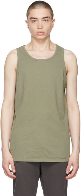 John Elliott Khaki Rugby Tank Top - John Elliott Kaki Rugby Débardeur - 존 엘리엇 카키 럭비 탱크 탑