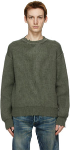 John Elliott Khaki Wool Structure Sweater - John Elliott Khaki Wool Structure Structure - John Elliott Khaki 양모 구조 스웨터