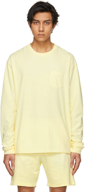 John Elliott Yellow Exposure University Long Sleeve T-Shirt - T-shirt à manches longues à manches longues de John Elliott - 존 엘리엇 옐로우 노출 대학 긴 소매 티셔츠