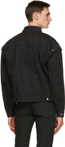 Johnlawrencesullivan Black Denim Shoulder Button Jacket