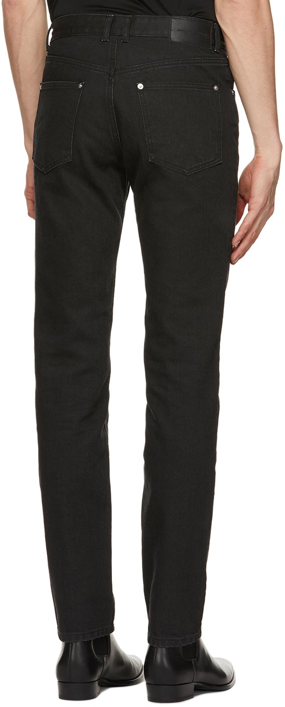 Johnlawrencesullivan Black Five-Pocket Piercing Jeans – BlackSkinny