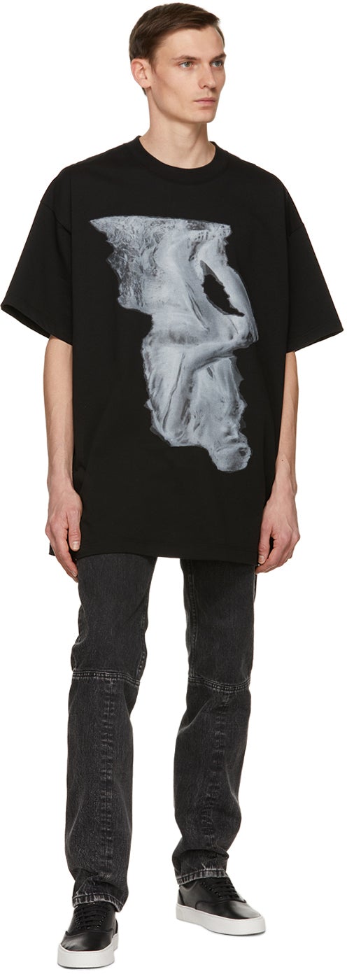 Johnlawrencesullivan Black Oversized Print T-Shirt