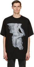 Johnlawrencesullivan Black Oversized Print T-Shirt - T-shirt imprimé surdimensionné noir Johnlawrfeulivan - Johnlawrencesullivan 블랙 대형 인쇄 티셔츠