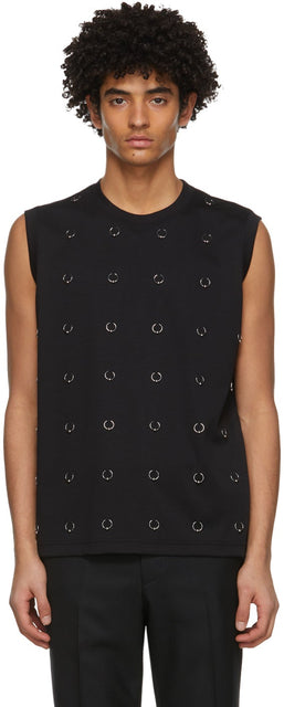 Johnlawrencesullivan Black Piercing Tank Top - JohnlawrencesLullivan Black Perçage Débardeur - johnlawrencesullivan 검은 피어싱 탱크 탑입니다