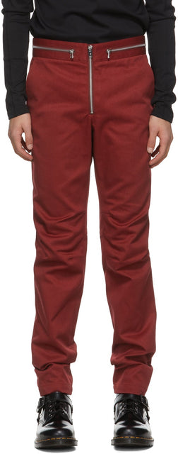 Johnlawrencesullivan Red Zipped Trousers - Pantalon zippé rouge Johnlawrfeulivan - johnlawrencesullivan 빨간색 지퍼 바지