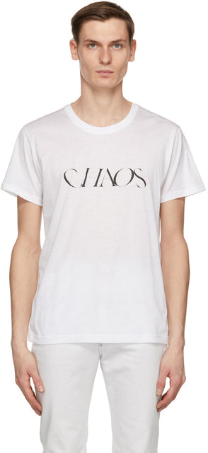 Johnlawrencesullivan White 'Chaos' T-Shirt - T-shirt JohnlawrfeuLivan White 'Chaos' - Johnlawrencesullivan White 'Chaos'티셔츠