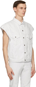 Johnlawrencesullivan White Denim Shoulder Button Jacket