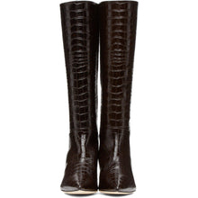 Joseph Brown Croc Mid-Calf Boots