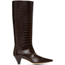 Joseph Brown Croc Mid-Calf Boots
