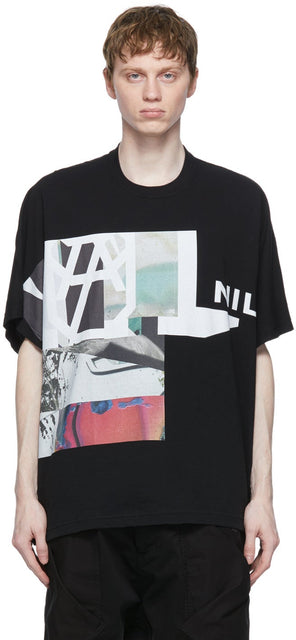 Julius Black 'NILÃ¸S' Jersey Large Print T-Shirt - JULIUS Black 'Nilã¸s' Jersey Grand T-shirt imprimé - Julius Black 'NilÃ¼s'저지 대형 프린트 티셔츠