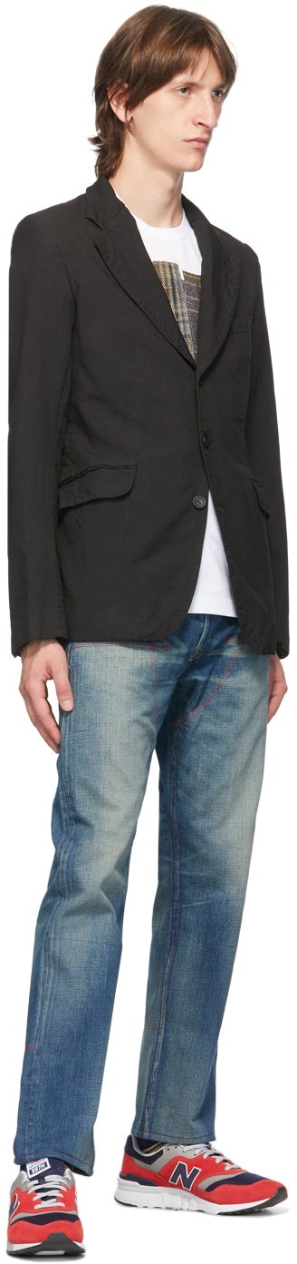Junya Watanabe Black Gabardine Garment-Dyed Blazer