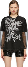 Junya Watanabe Black Mesh Long Sleeve T-Shirt - T-shirt à manches longues en treillis noir Junya Watanabe - Junya Watanabe 블랙 메쉬 긴 소매 티셔츠