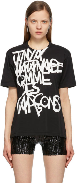Junya Watanabe Black Signed T-Shirt - T-shirt signé noir Junya Watanabe - Junya Watanabe 검은 색 서명 된 티셔츠