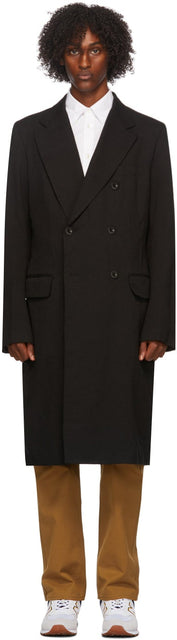 Junya Watanabe Black Wool Birdseye Coat - Junya Watanabe Black Wool Birdseye manteau - Junya Watanabe Black Wool Birdseye Coat.