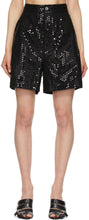 Junya Watanabe Black Wool Sequin Boy Shorts - Short de garçon de laine noire de Junya Watanabe - Junya Watanabe 검은 양모 스팽글 소년 반바지