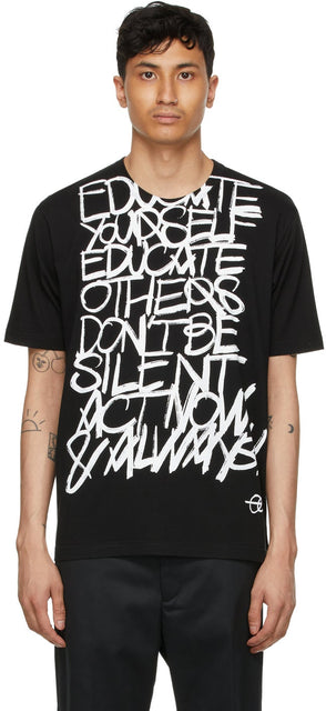 Junya Watanabe Black Wu YuÃ© Edition 'eYe' Garment-Printed T-Shirt - JUNYA WATANABE NOIR WU YUÉTIÈRE T-shirt imprimé vêtement 'oeil' - Junya Watanabe Black Wu YuÃ © Edition 'Eye'의류 인쇄 티셔츠