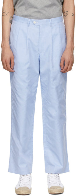Junya Watanabe Blue Cotton Trousers - Pantalon en coton bleu Junya Watanabe - Junya 와타나베 블루 코튼 바지