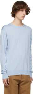 Junya Watanabe Blue Silk Jersey Thin Sweater