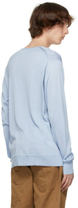 Junya Watanabe Blue Silk Jersey Thin Sweater