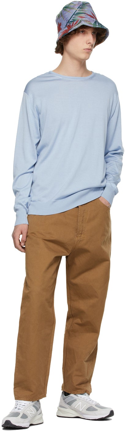 Junya Watanabe Blue Silk Jersey Thin Sweater