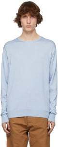 Junya Watanabe Blue Silk Jersey Thin Sweater - Junya Watanabe Bleu Soyk Jersey Pull mince - Junya 와타나베 블루 실크 저지 얇은 스웨터