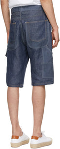 Junya Watanabe Indigo Linen Paneled Shorts