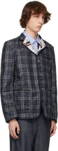 Junya Watanabe Navy Akira Toriyama Edition Linen Check Blazer