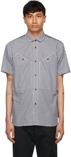 Junya Watanabe White Check Short Sleeve Shirt - T-shirt à manches courtes en Juve Junya Watanabe - Junya Watanabe 화이트 짧은 소매 셔츠를 확인하십시오