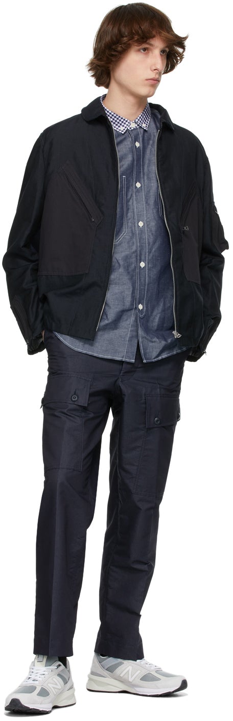 Junya Watanabe White Cotton Check Shirt